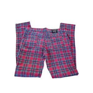 Run & Fly red tartan plaid checkered trousers pants